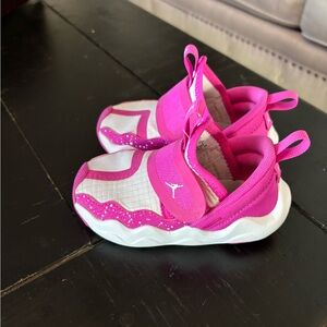 Jordan Kids Pink and White Sneakers